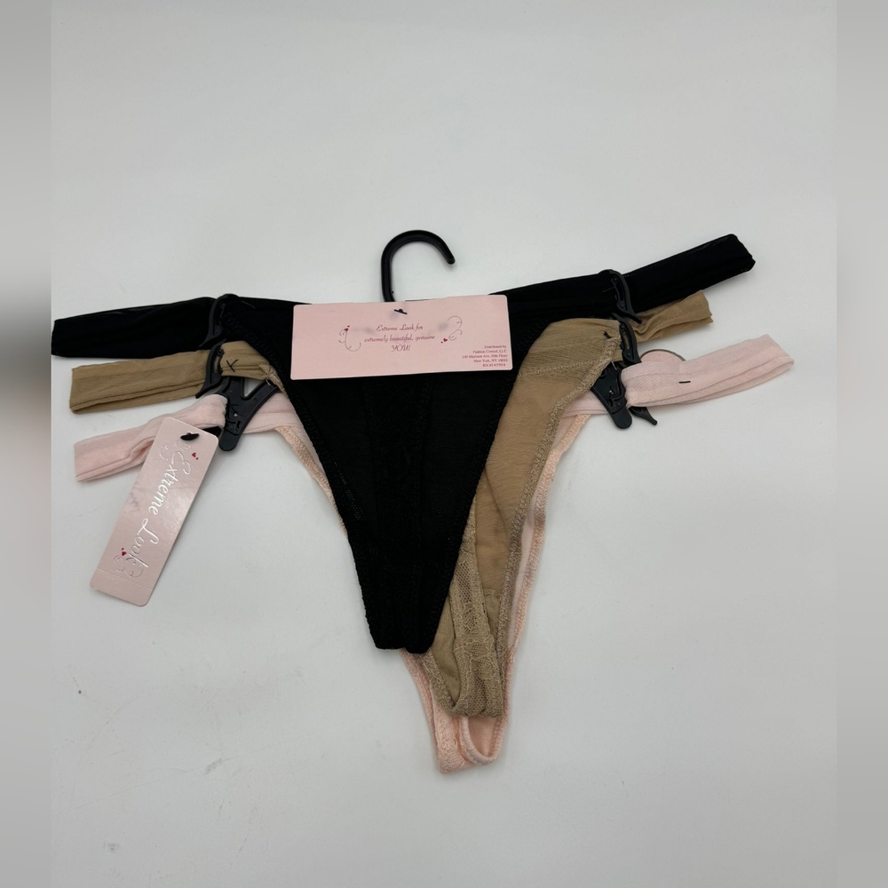 Extreme Look Thongs/Color Black, Bage and Pink/Size XL/NWT
